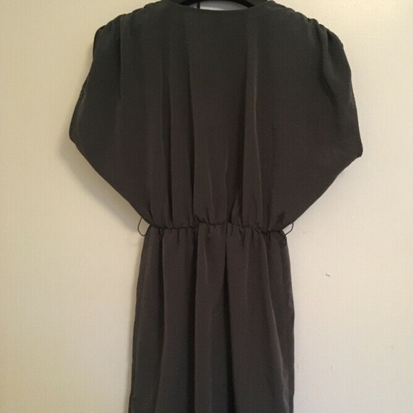 H&M Midi Dress With Waist Belt Gray Size 6 - Picture 2 of 6